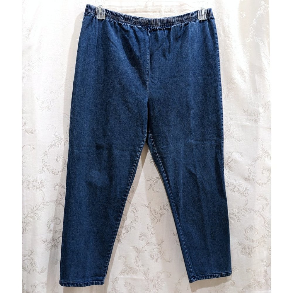 Vintage 90s Avenue High Rise Jeans Leggings 22 Stretch Comfy Pull-On Medium Wash